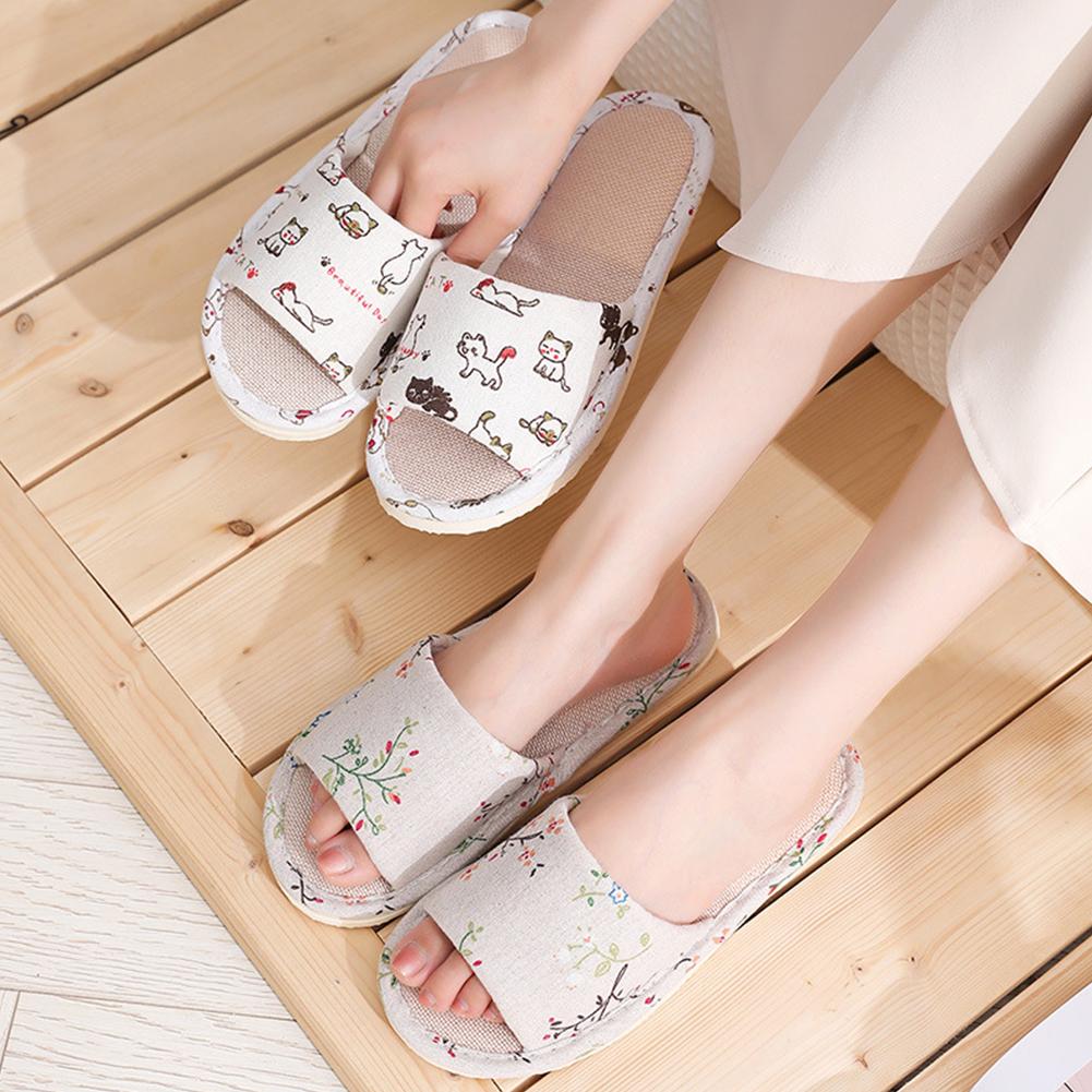 Men'S Shoes Slip On - Women Flax Slippers Home Slippers Linen