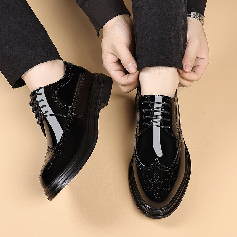 Men's Patent Leather Brogue Dr - Men Shoes For Wedding recension och pris