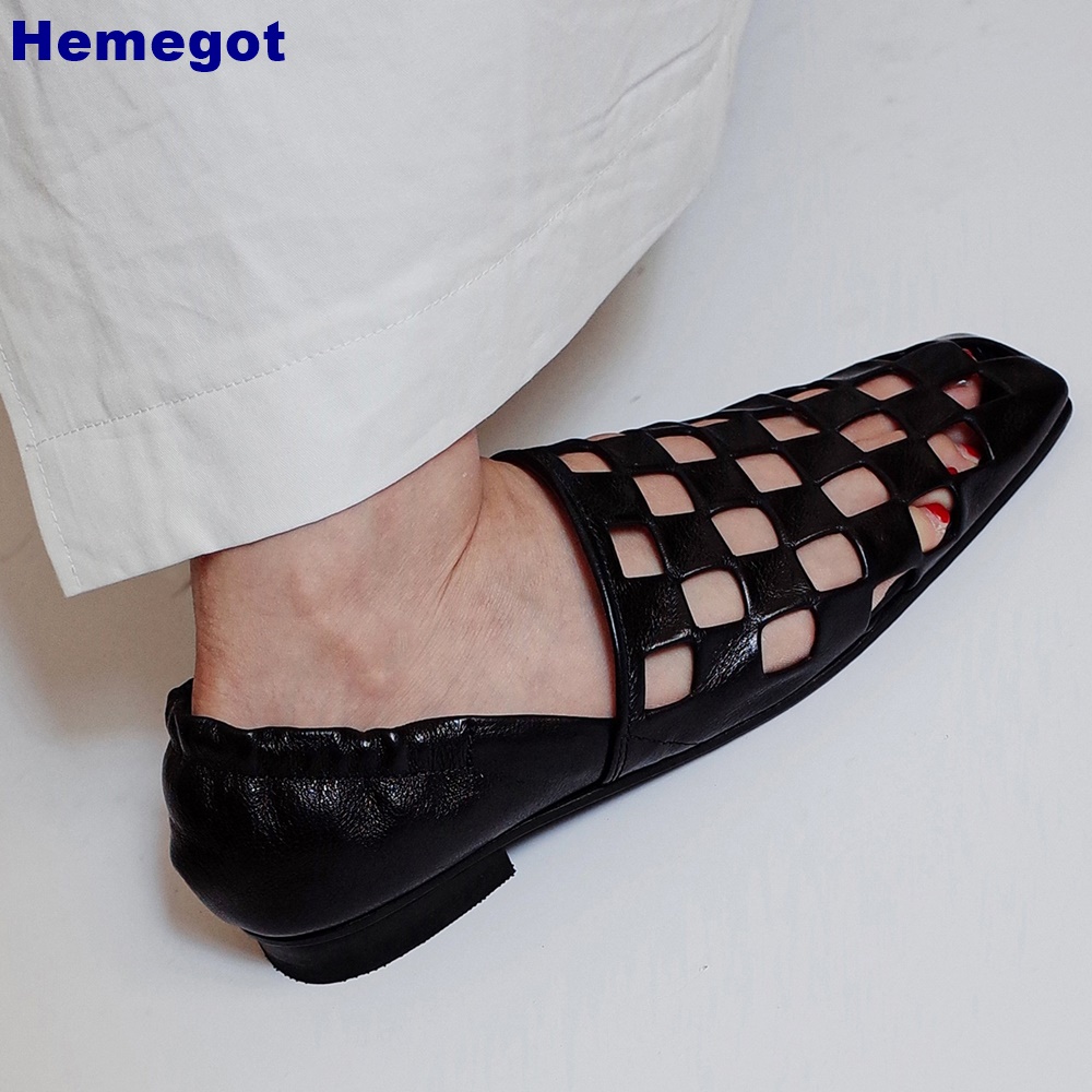 Women Black Caged Flat Sandals - Men'S Shoes With Toes recension och pris