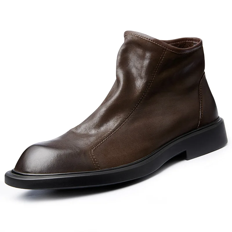 Warm Mens Genuine Leather Boot - Men Shoes For Wedding recension och pris
