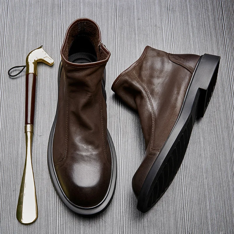 Warm Mens Genuine Leather Boot - Men Shoes For Wedding recension och pris