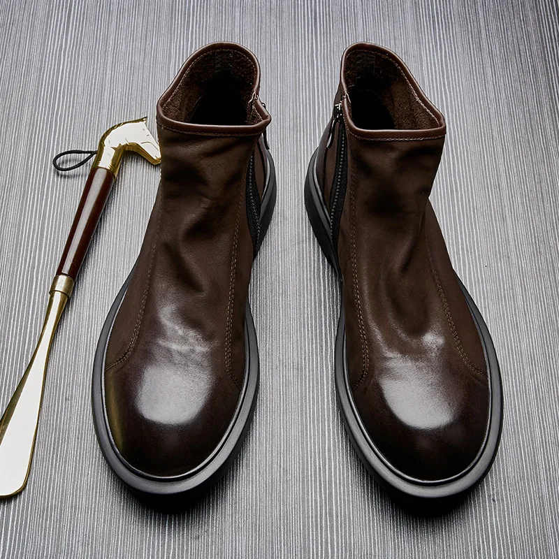 Warm Mens Genuine Leather Boot - Men Shoes For Wedding recension och pris