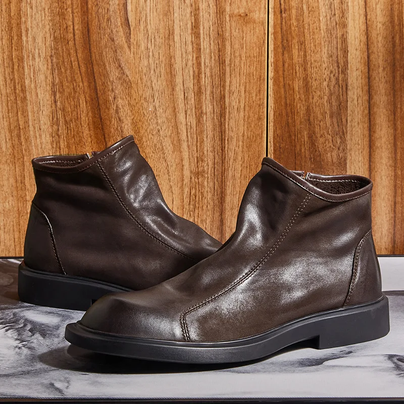 Warm Mens Genuine Leather Boot - Men Shoes For Wedding recension och pris