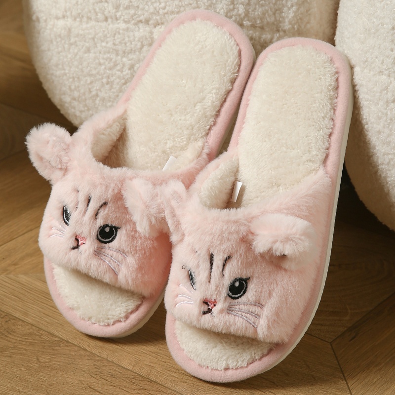 Cute Cat Plush Flip Flops For  - Men'S Shoes Slip On recension och pris