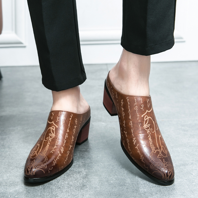 Men Brown Leather Mules Slippe - Men'S Shoes With Toes recension och pris