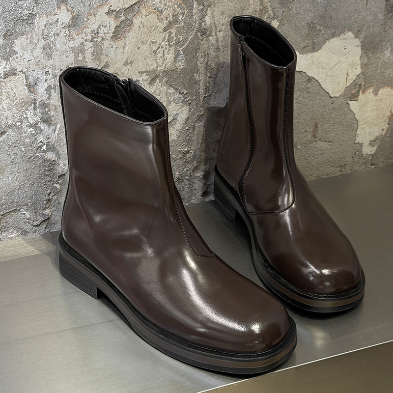 Vintage Mens Boots Luxury Hand - Men Shoes Elegant recension och pris