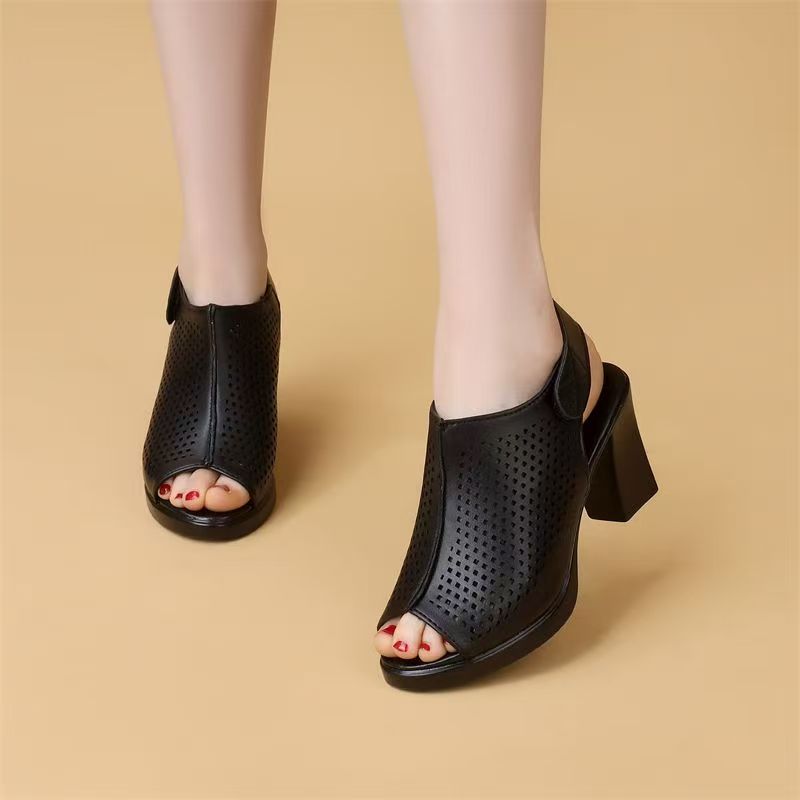 Women Big Size High Heel Peep  - Velcro Strap Sandal recension och pris