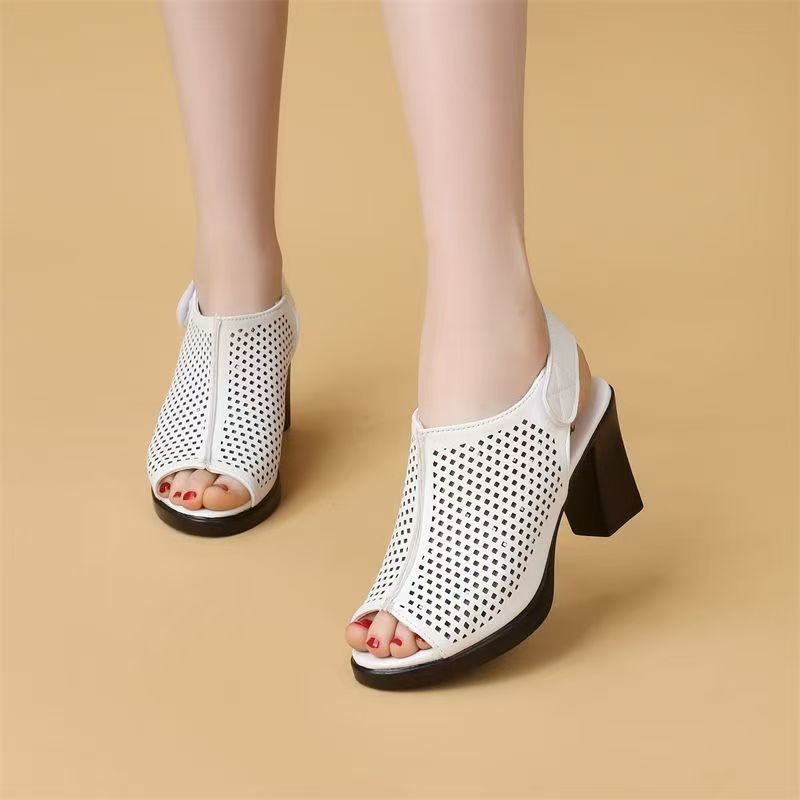 Women Big Size High Heel Peep  - Velcro Strap Sandal recension och pris