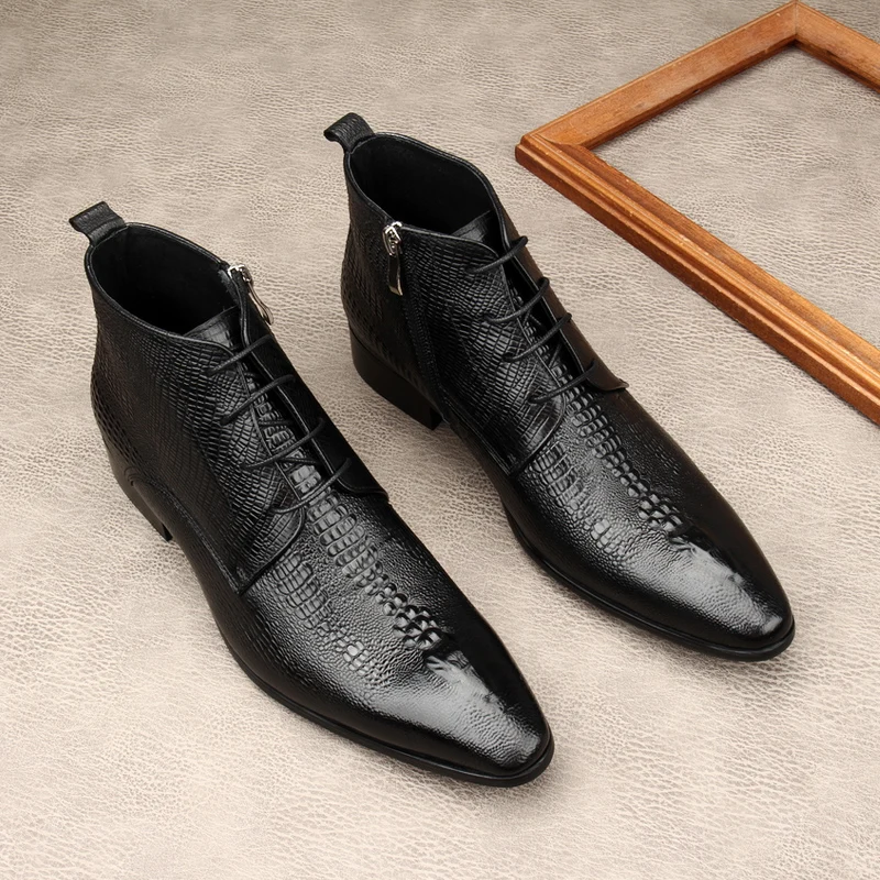 Luxury Mens Genuine Leather Bo - Men Shoes For Wedding recension och pris