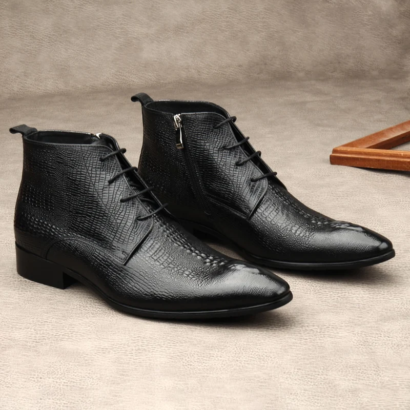 Luxury Mens Genuine Leather Bo - Men Shoes For Wedding recension och pris